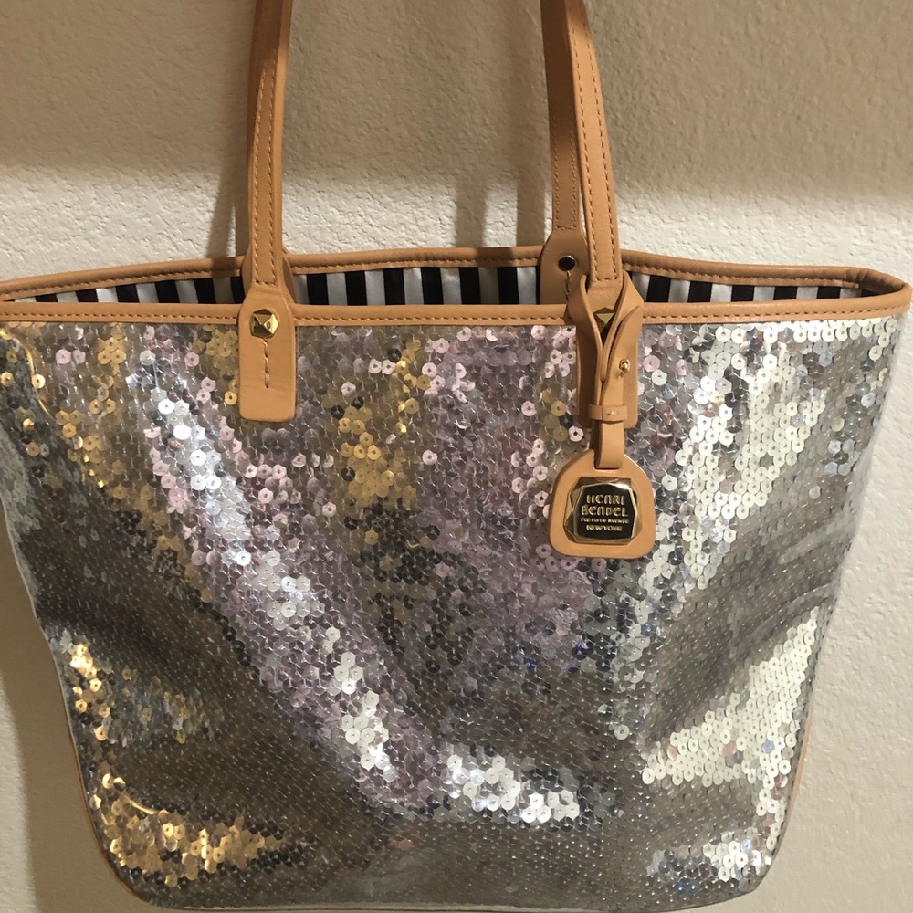 Henri Bendel Goddess Tote Bag Silver